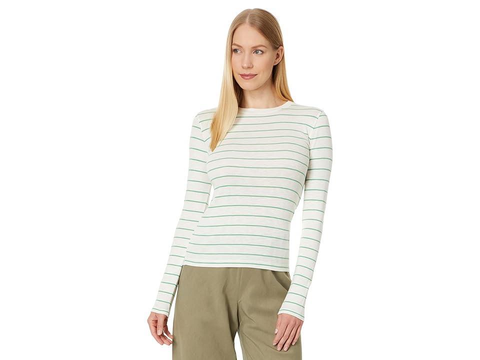 Womens Striped Cotton-Blend Crewneck Long-Sleeve T-Shirt Product Image