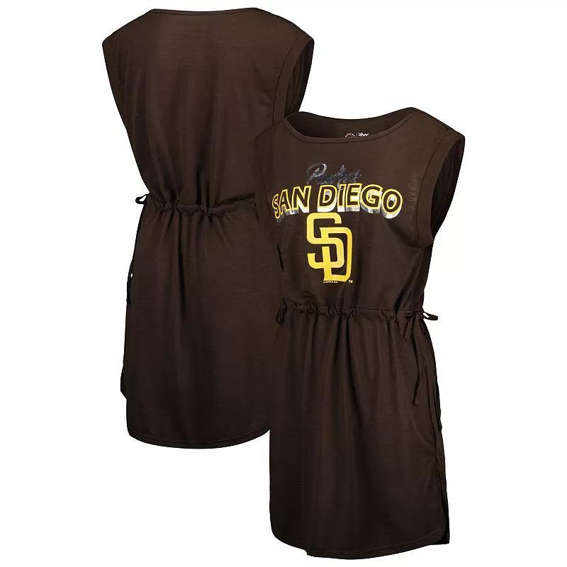 Women's G-III 4Her by Carl Banks Brown San Diego Padres G.O.A.T Swimsuit Cover-Up Dress, Size: XL Product Image