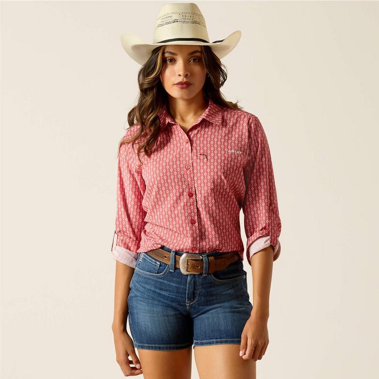 Ariat® Ladies' L/S Lyla Geo Stripe VentTEK Stretch Button Shirt Product Image