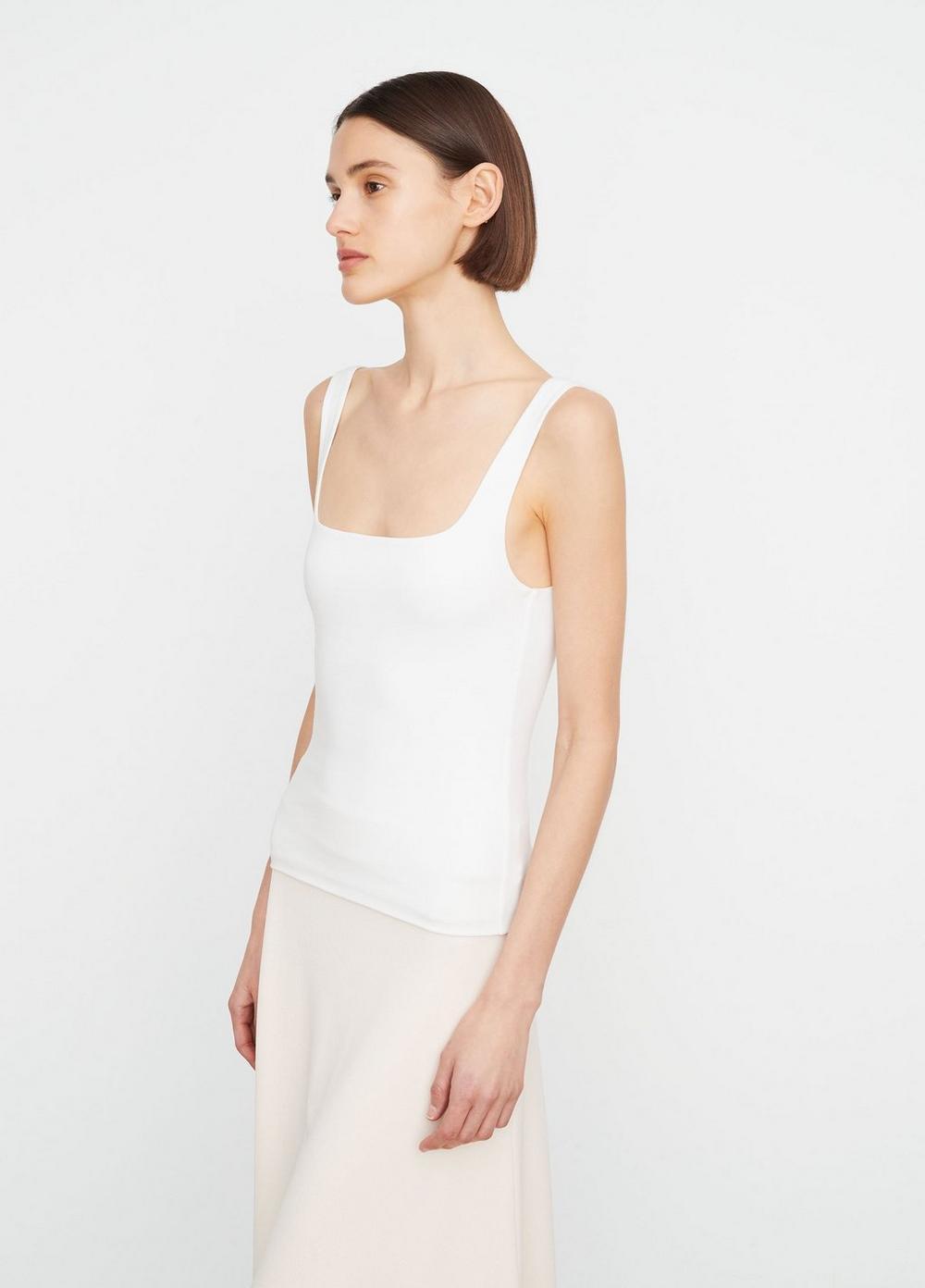 Stretch-Pima Cotton Square-Neck Tank Product Image