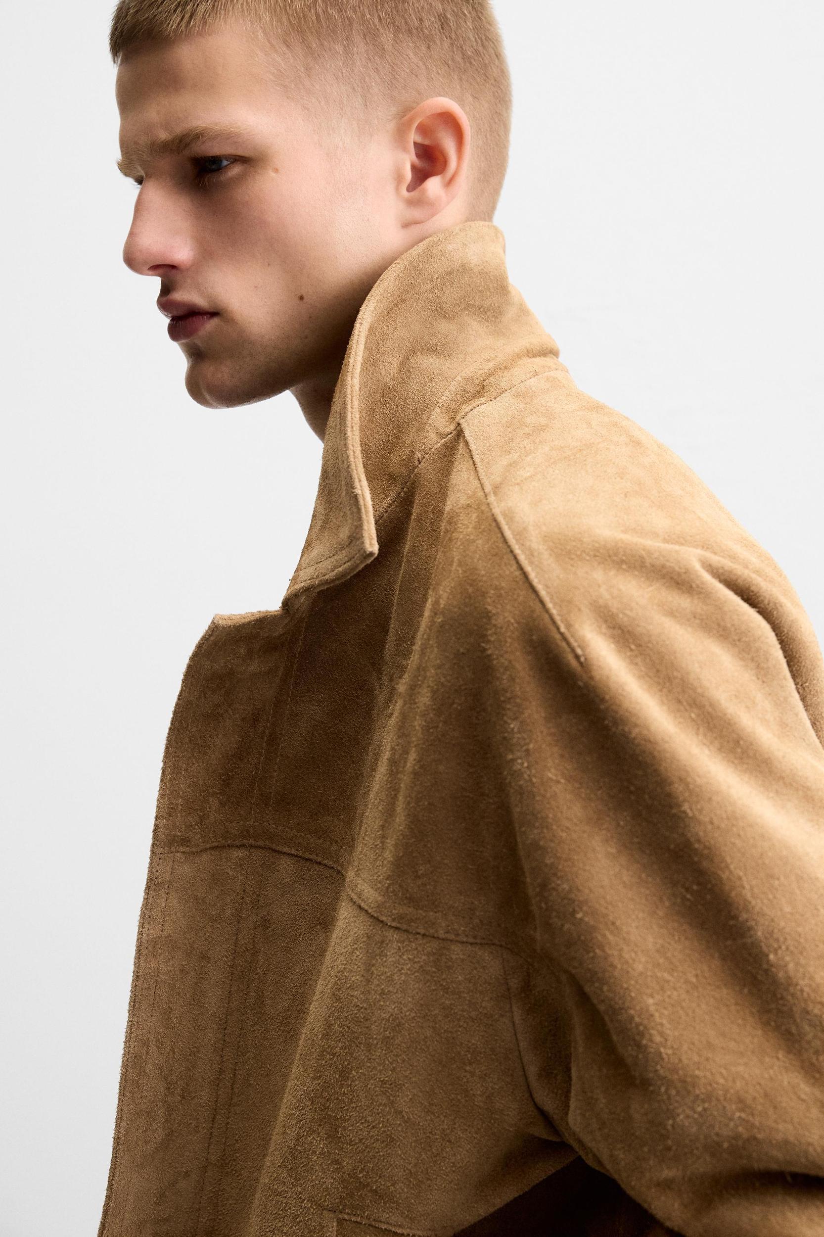CROPPED FIT LEATHER JACKET Product Image