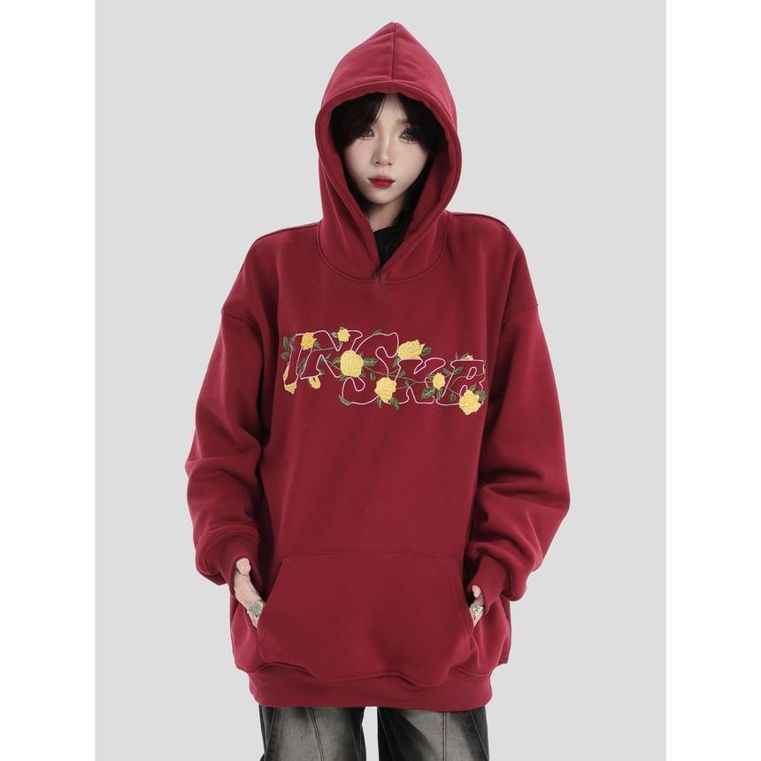 Couple Matching Lettering Loose Fit Hoodie Product Image