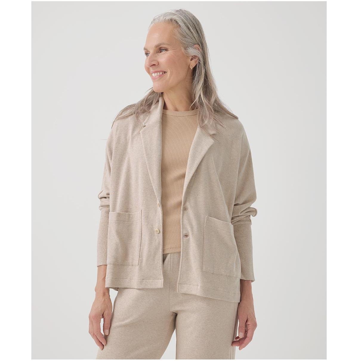 Womens Airplane Relaxed Blazer 3XL Product Image