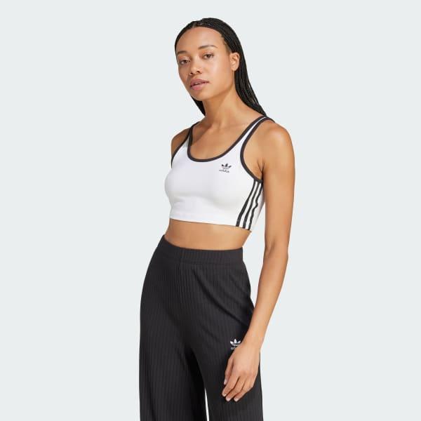 adidas Adicolor 3-Stripes Bra Top White 2XL Womens Product Image