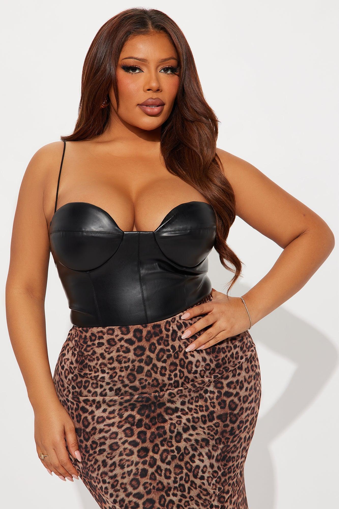 Lovers Rock Faux Leather Bodysuit - Black Product Image