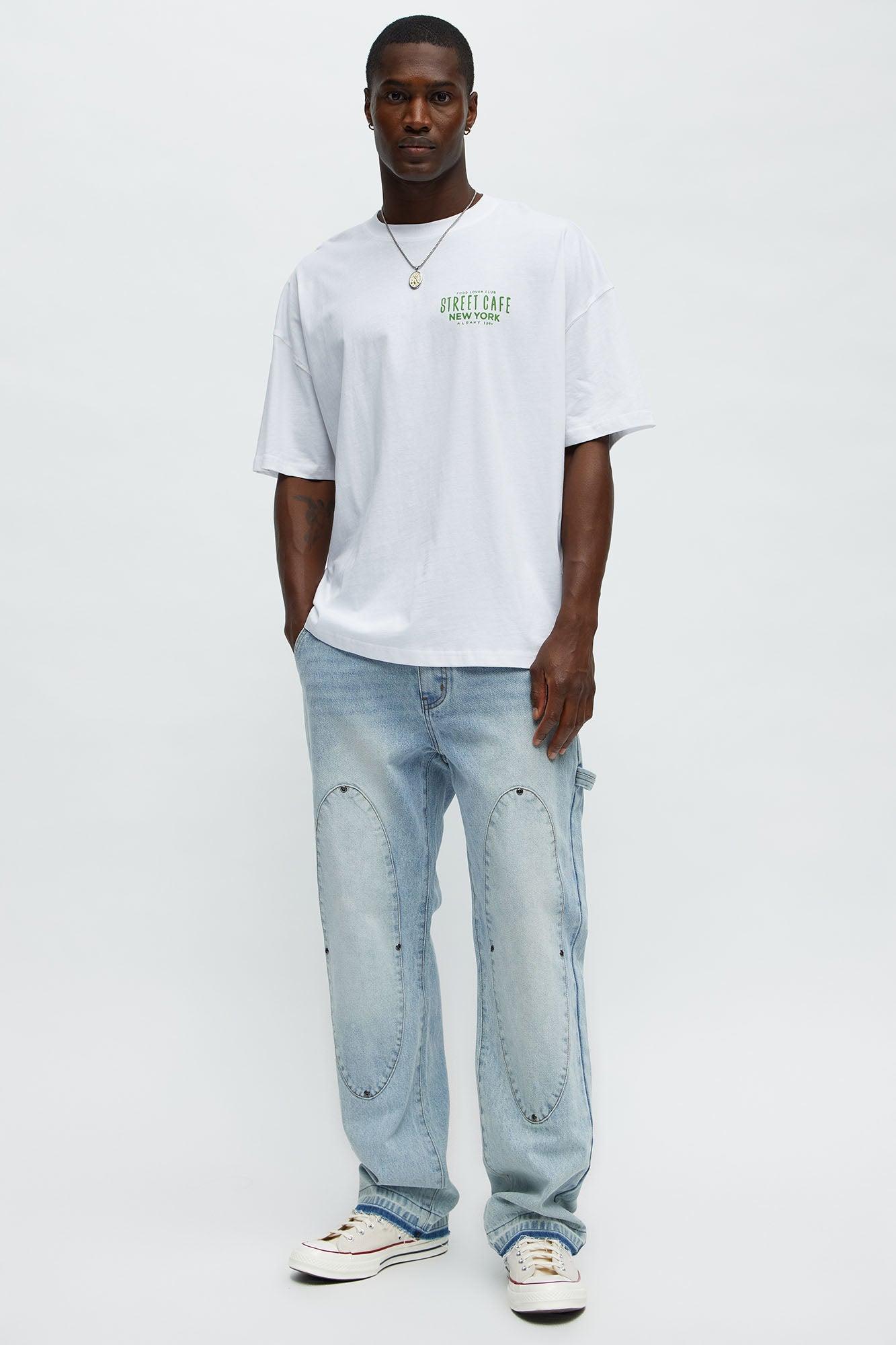 Street Cafe NYC Oversized Short Sleeve Tee - White Product Image