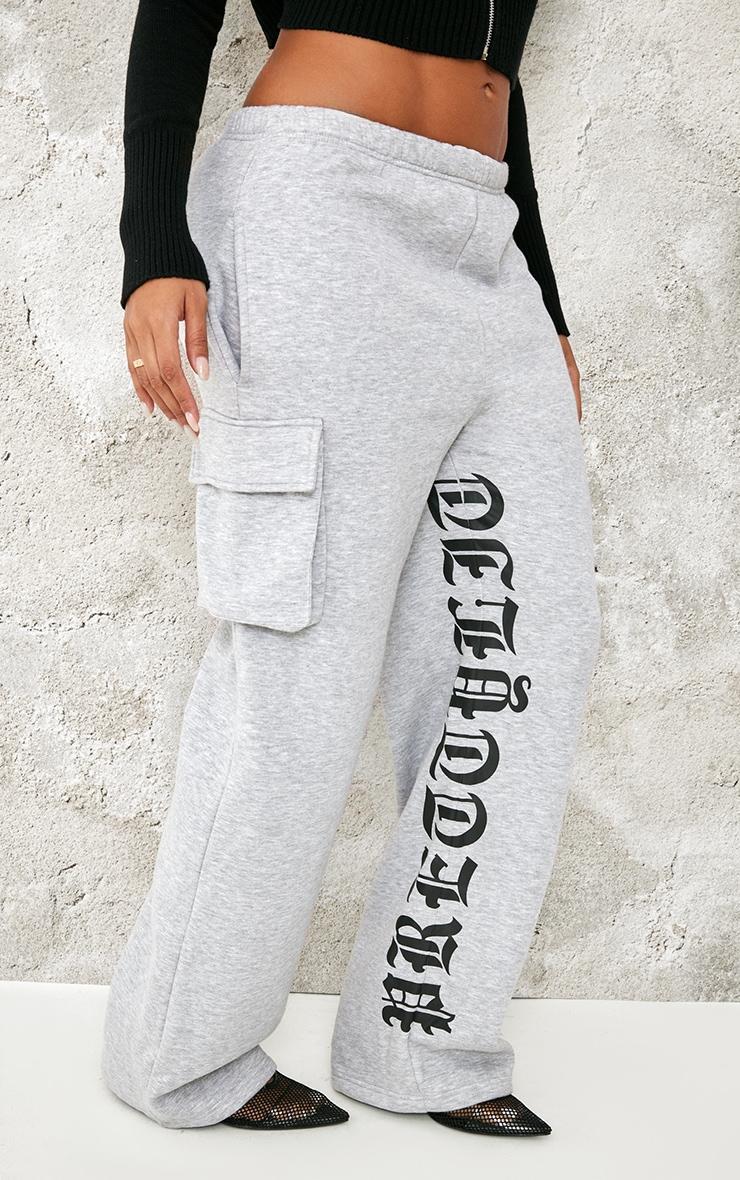 PRETTYLITTLETHING Shape Grey Marl Pocket Inside Leg Detail Sweatpants Product Image