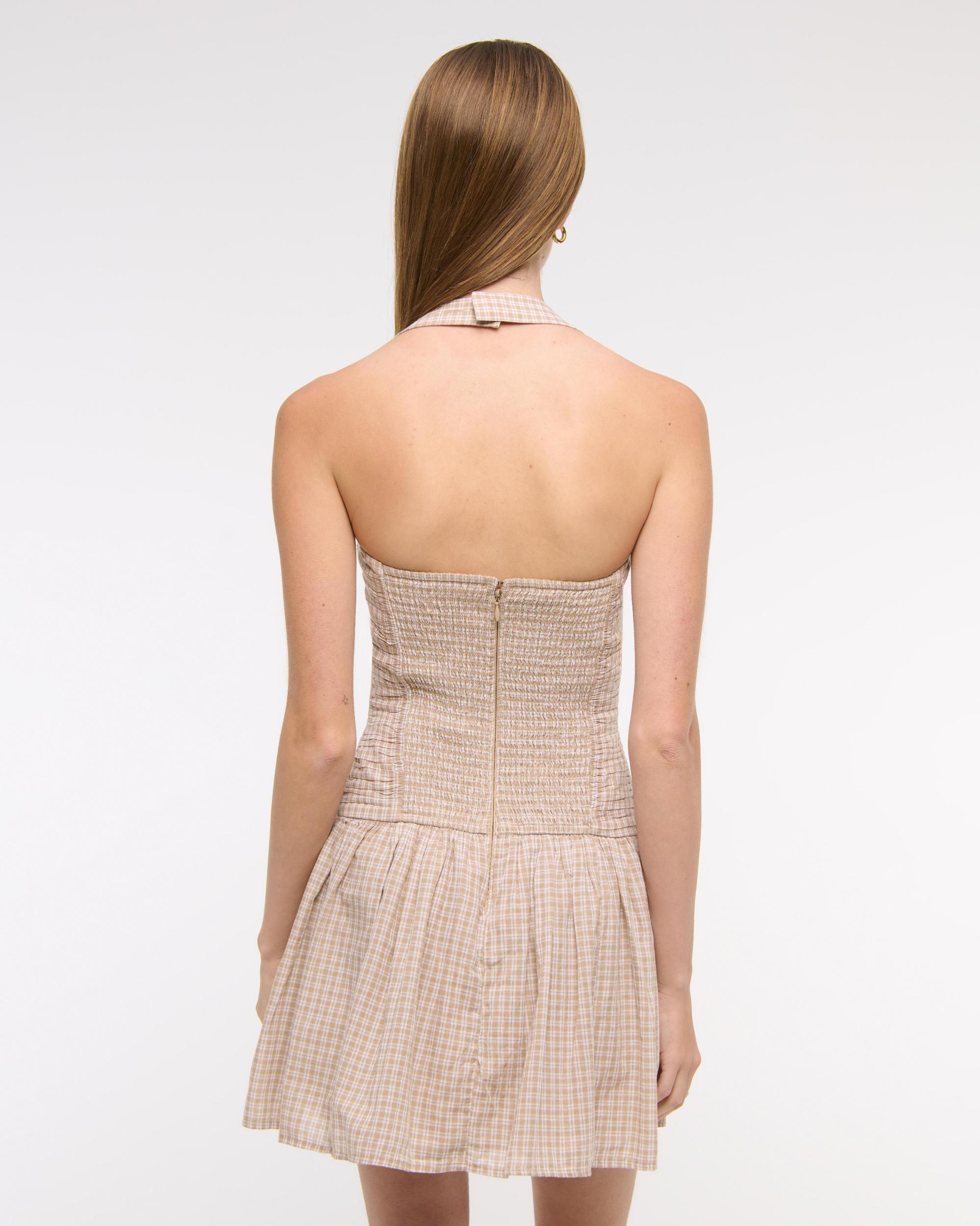The A&F Emerson Drop-Waist Halter Mini Dress Product Image