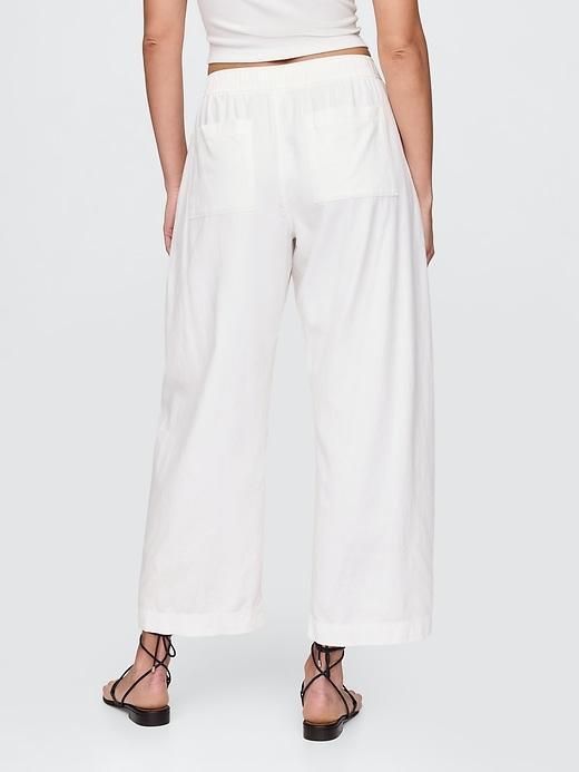 Mid Rise Linen-Blend Easy Barrel Pants Product Image