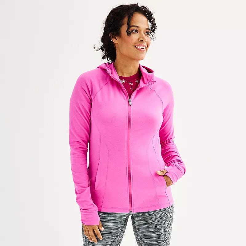 Petite Tek Gear Essential Hooded Jacket, Womens Blue Romance Product Image