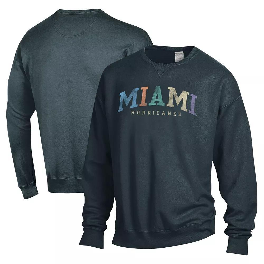 Unisex ComfortWash Gray Miami Hurricanes Oversized Pullover Sweatshirt, Womens Product Image