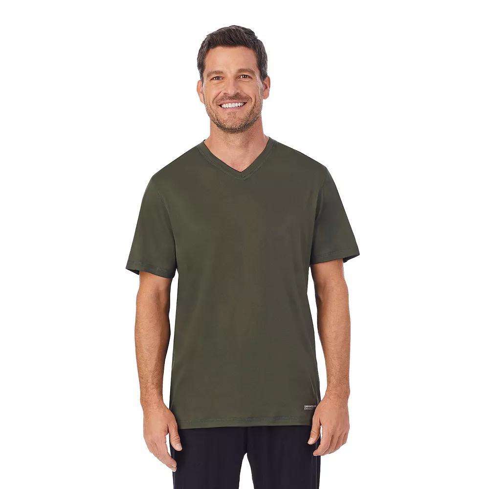Men's Cuddl Duds® Far-Infrared Enhance V-Neck Pajama Tee, Size: XL, Green Product Image