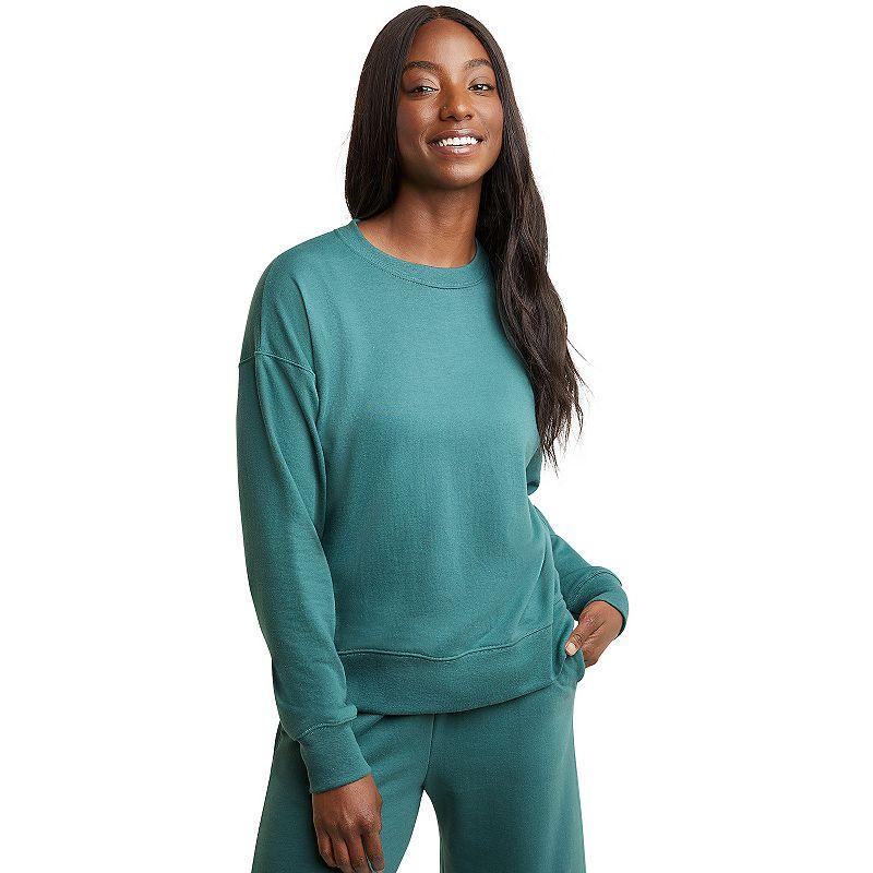 Women's Hanes Originals French Terry Sweatshirt, Size: Medium, Black 50r Pe Grey Product Image