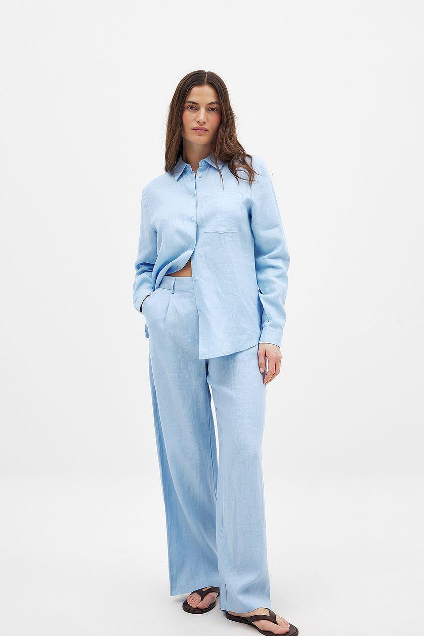 Linen Wide Leg Pants Product Image