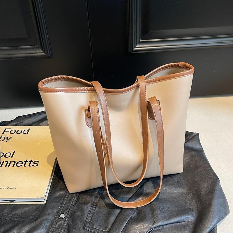 Faux Leather Tote Bag Product Image