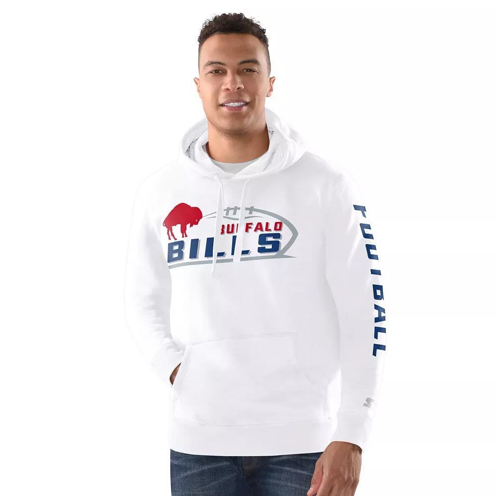 Men's Starter White Buffalo Bills Vintage Pullover Hoodie, Size: Small Product Image