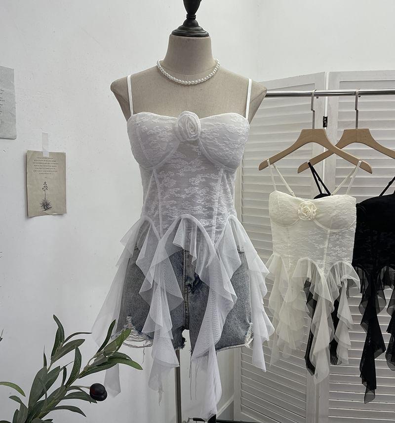 Knot Ruffle Plain Cami Top Product Image