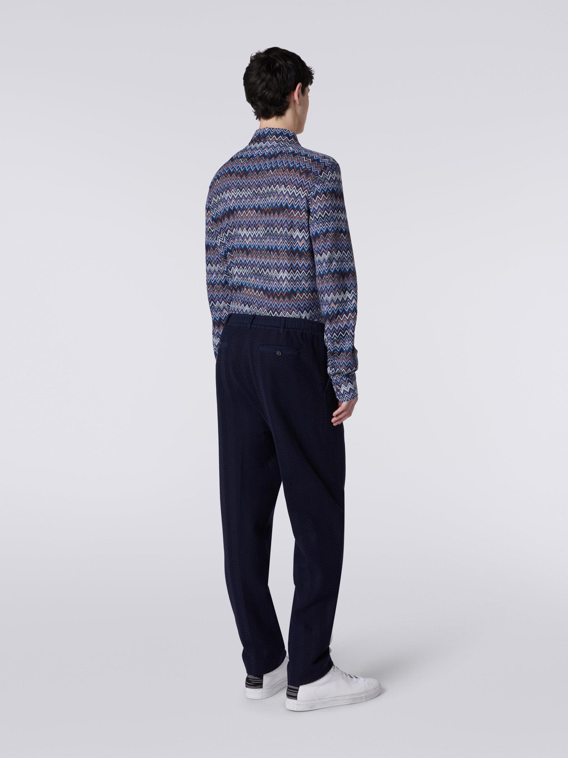 Classic cotton and viscose zigzag trousers Product Image