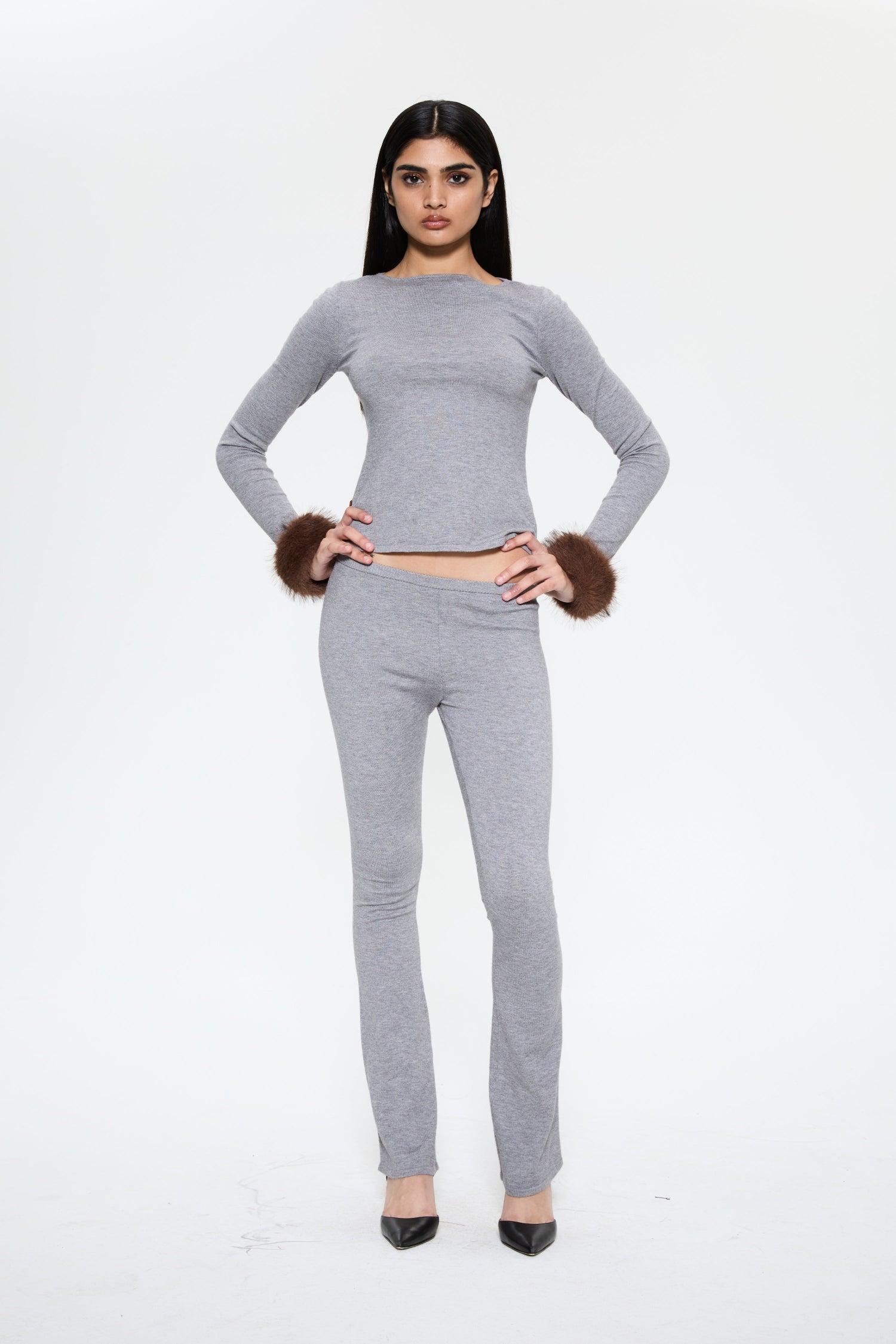 AMELIA TOP - HEATHER GREY Product Image