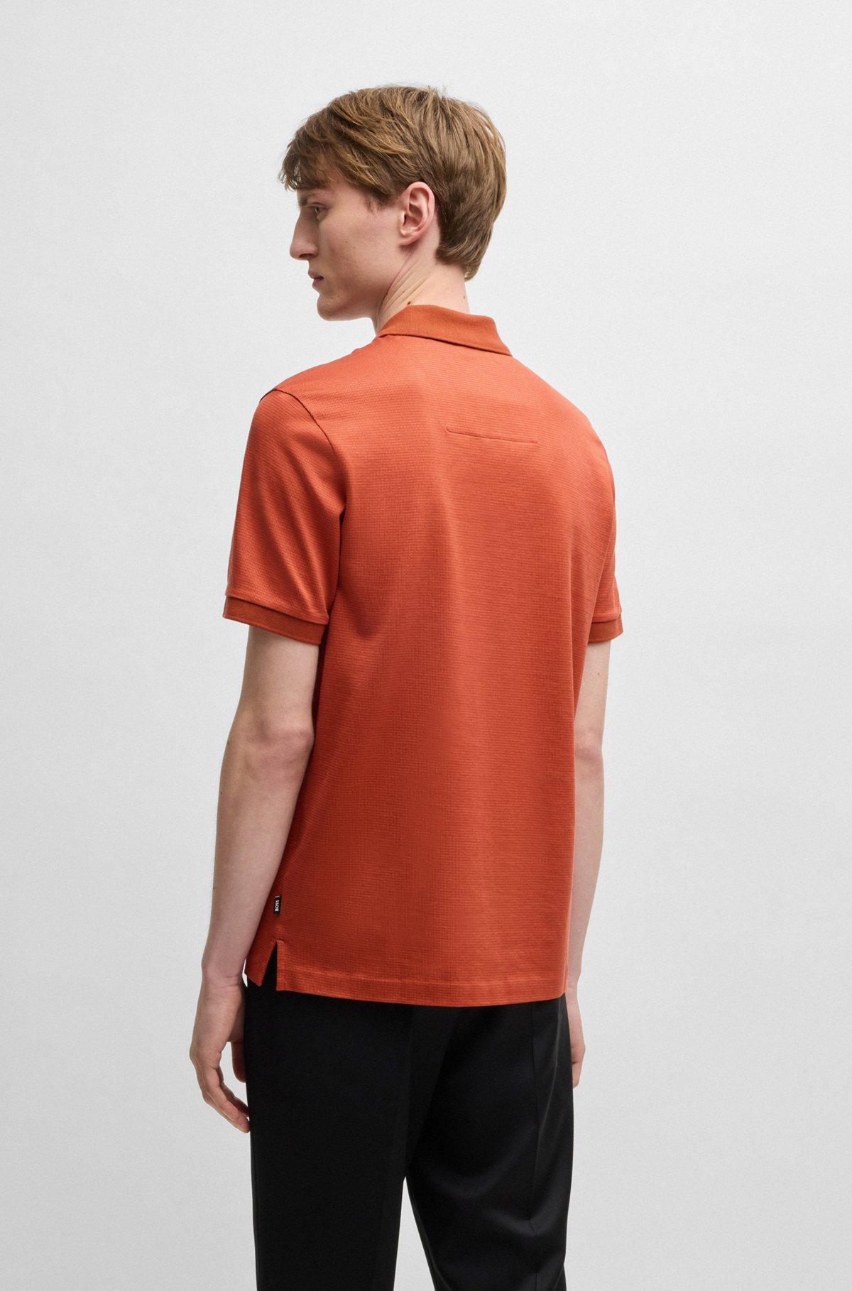 Mercerized-cotton polo shirt with micro pattern Product Image