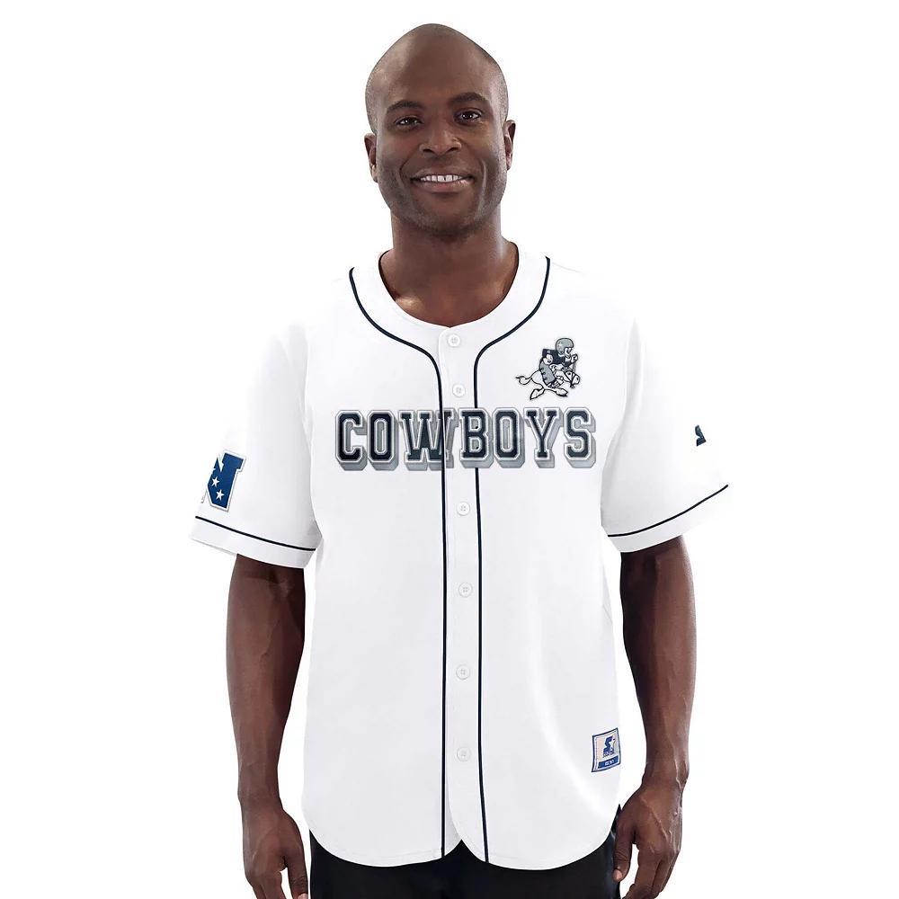 Men's Starter  White Baltimore Ravens Relay Full-Button Baseball Jersey, Size: Large Product Image