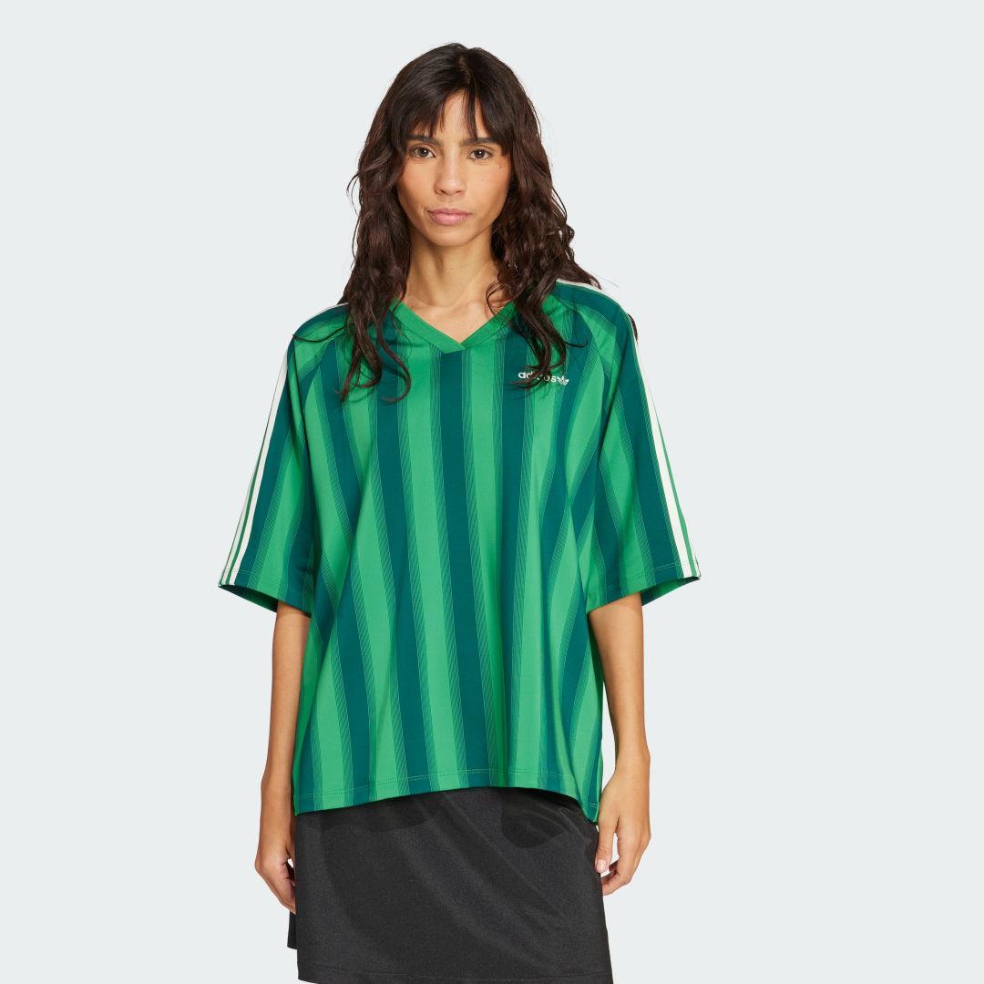 adidas Loose Linear Tee Green XL Womens Product Image
