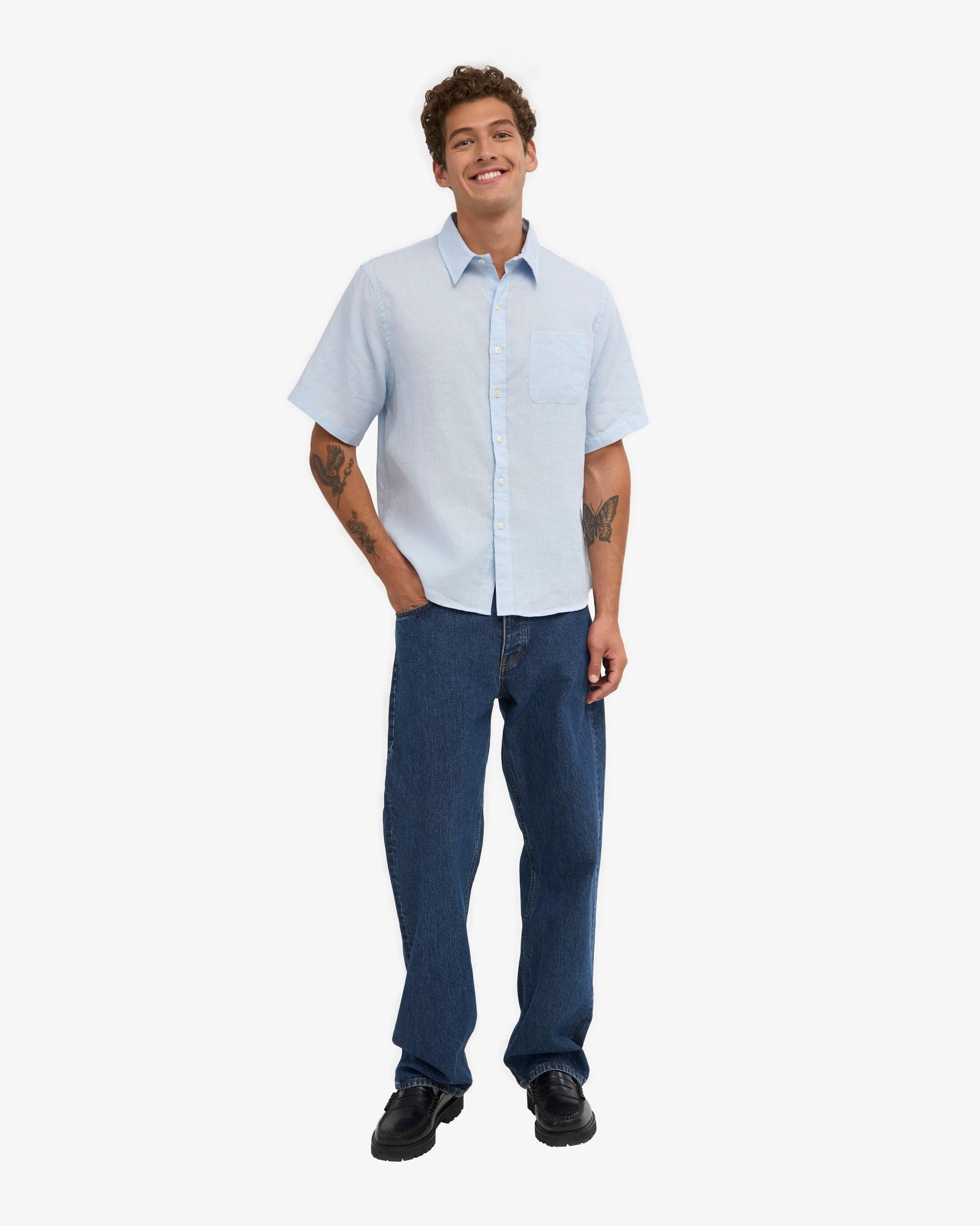 Linen SS Shirt - Polar Blue Product Image