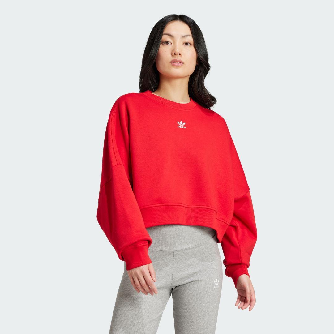 adidas Essentials Crew Fleece Sweatshirt Dark Blue XS Womens Product Image