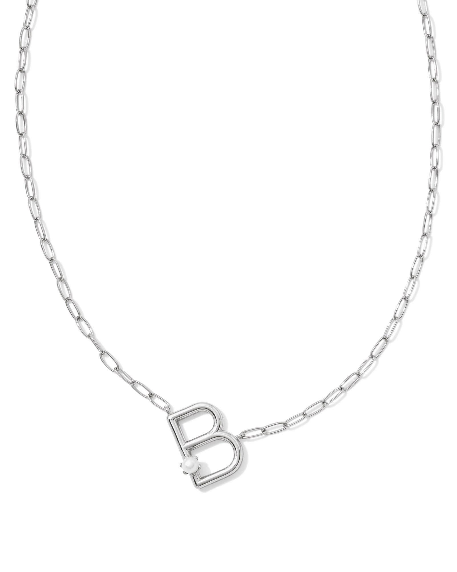 Pearl Silver Letter X Short Pendant Necklace in Freshwater Cultured Pearl Product Image