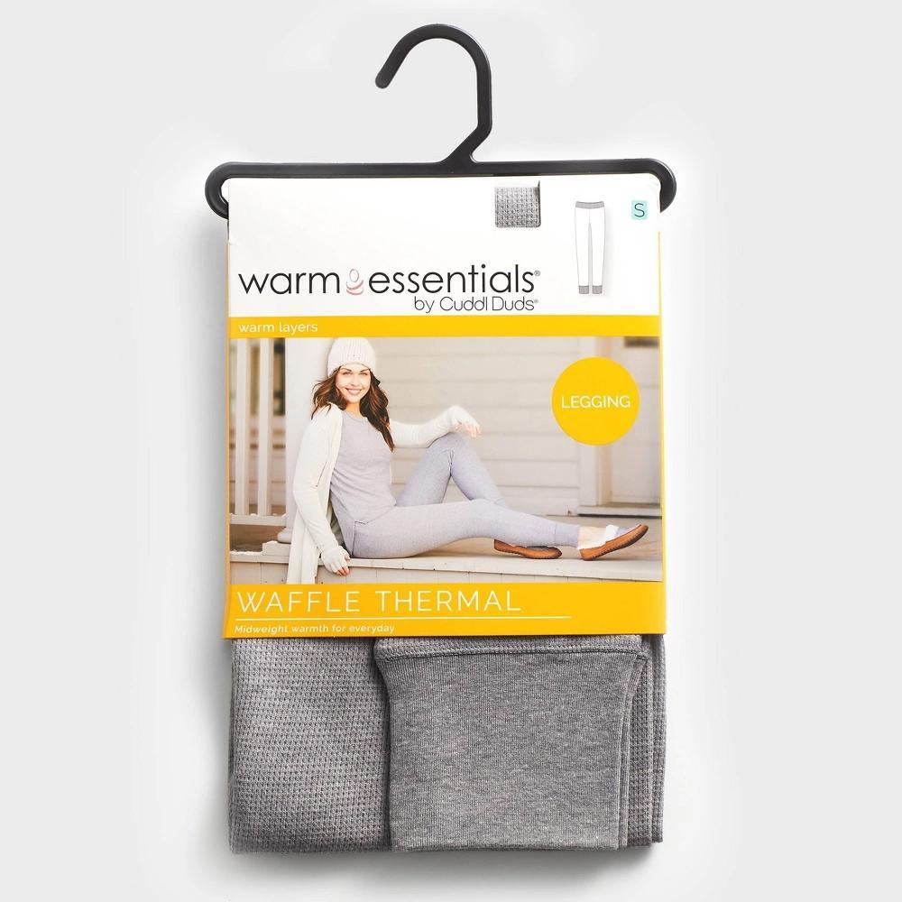 Warm Essentials by Cuddl Duds Womens Waffle Thermal Leggings - Graphite Heather Product Image