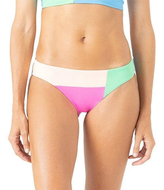 Roxy Surf City Color Block Soft Stretch Low Waist Hipster Swim Bottom Product Image