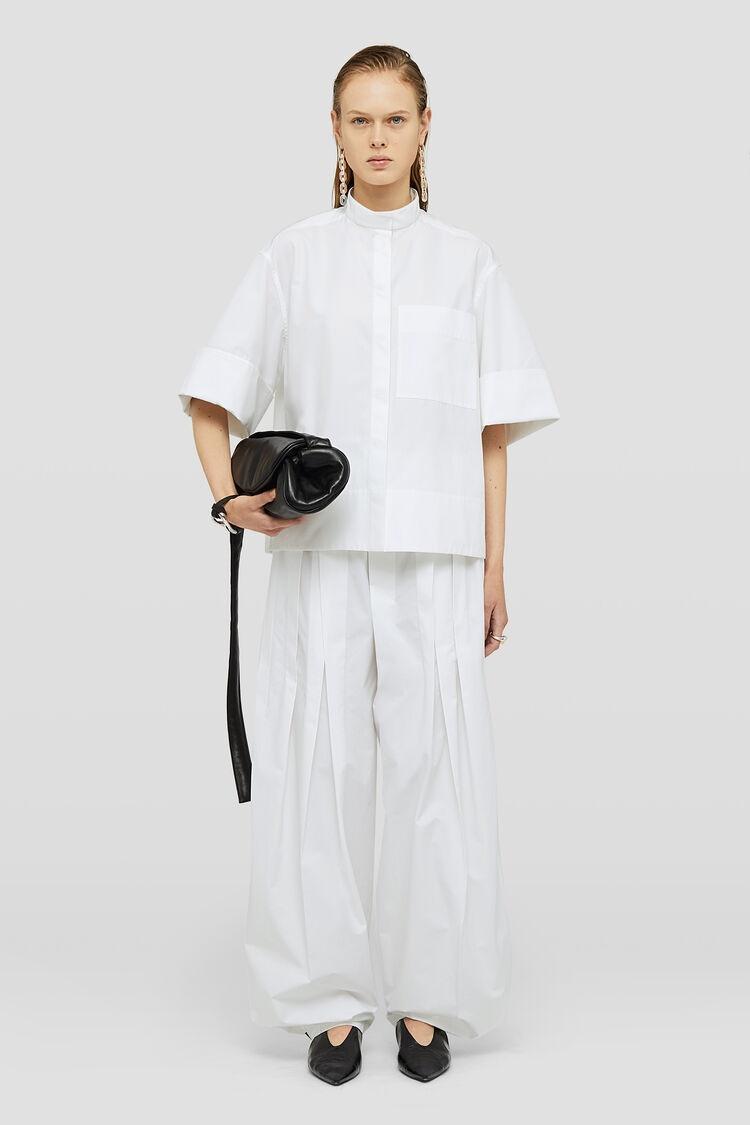 JIL SANDER Wide-leg Cotton Trousers In White Product Image