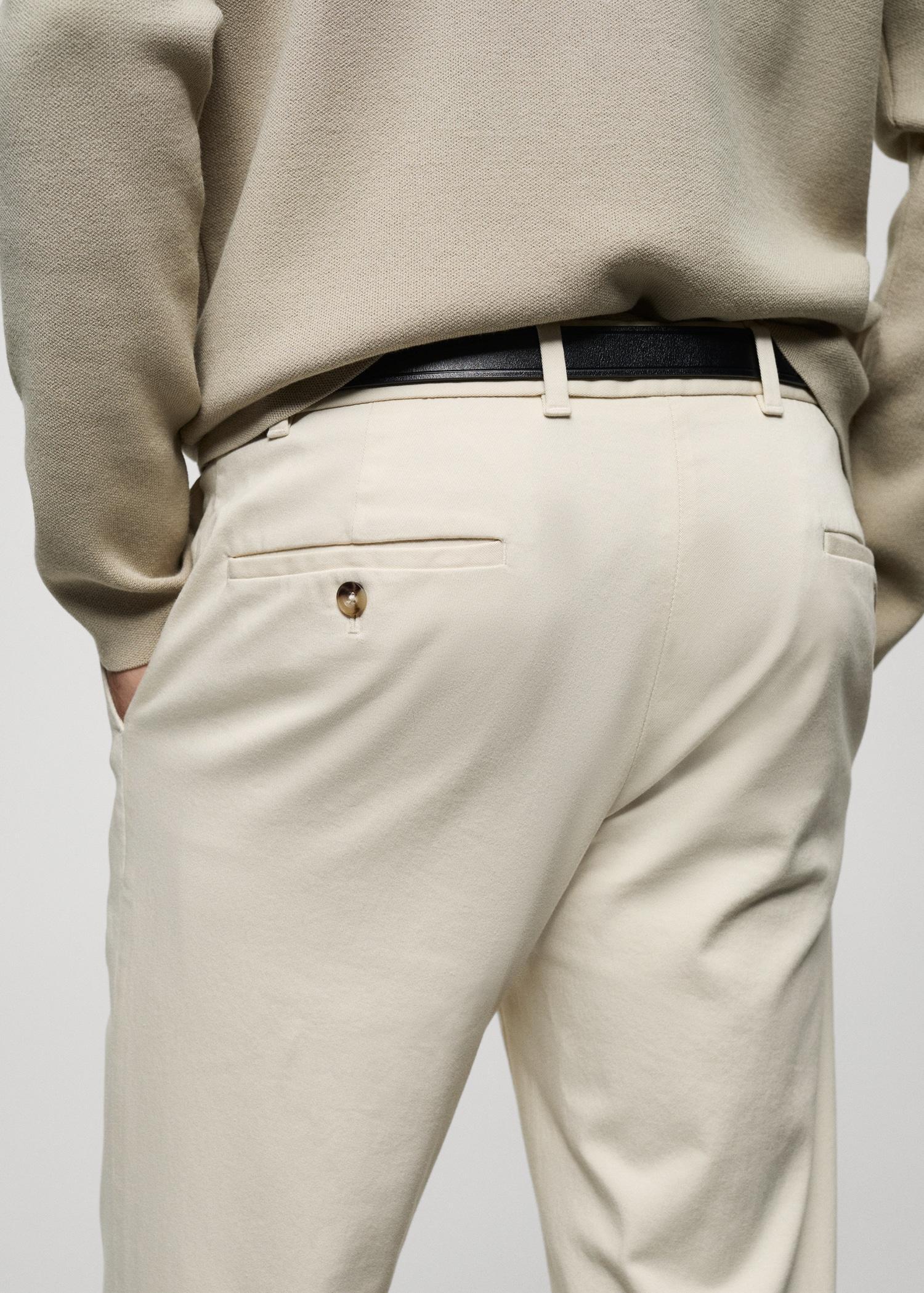 Barna slim-fit twill chino pants - Men | MANGO USA Product Image