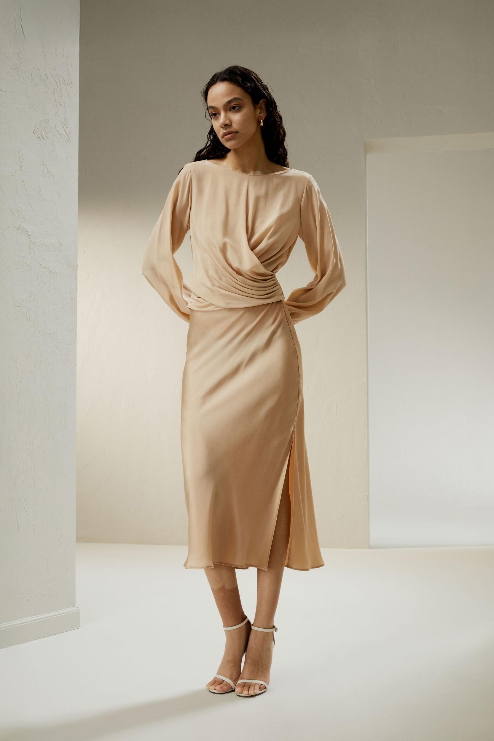 Minimalist Aesthetic Silk Poppy Skirt Product Image