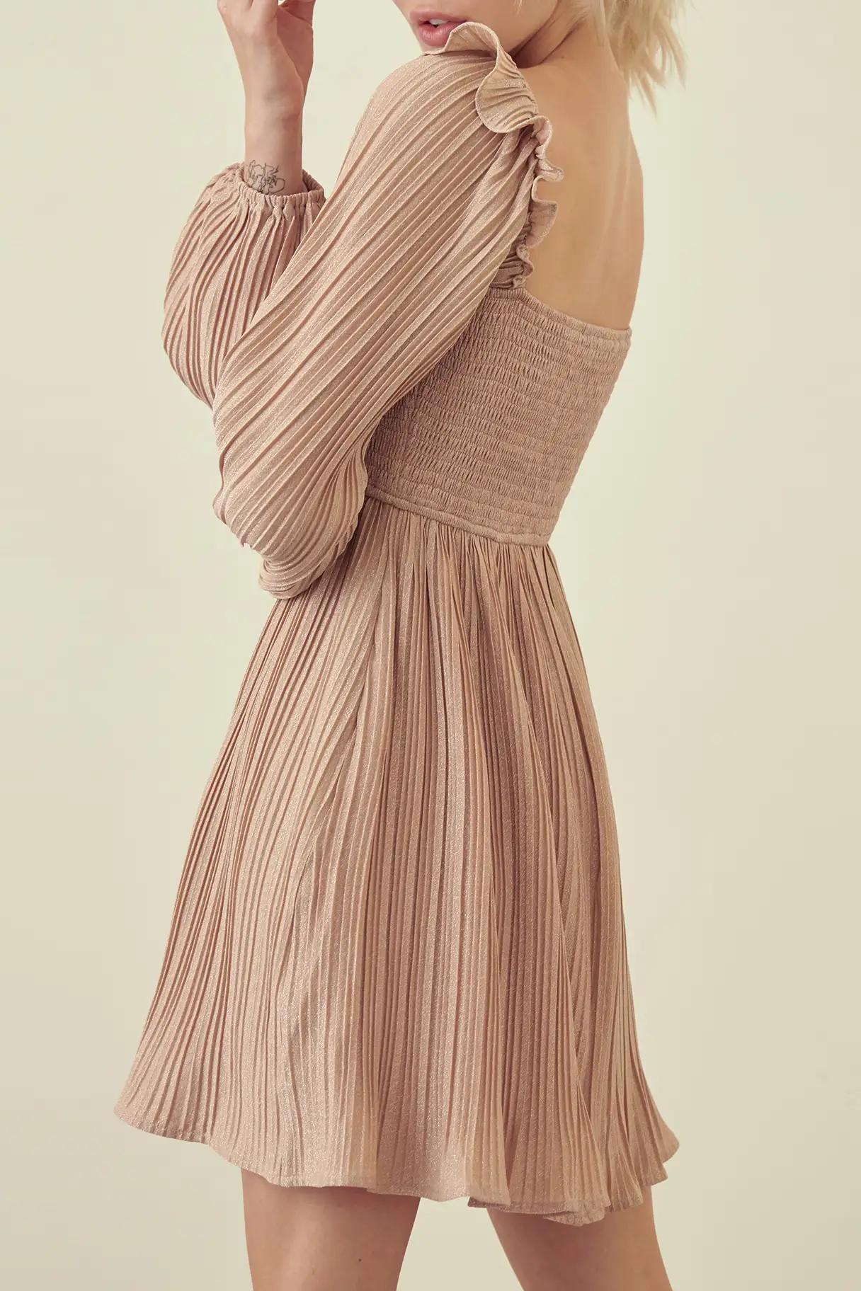 Rose Smocked Pleated Dress Product Image