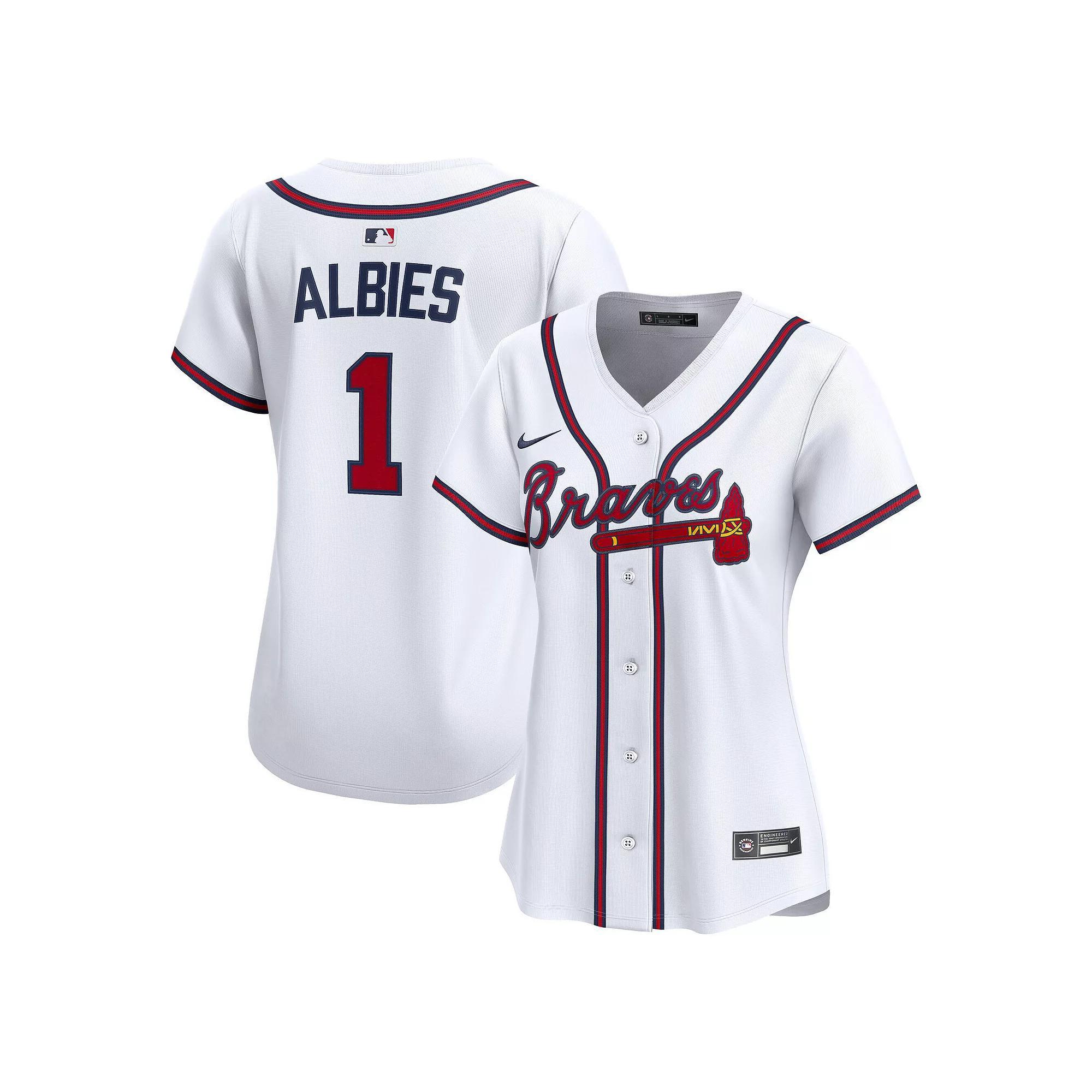 Women's Nike Ozzie Albies White Atlanta Braves Home Limited Player Jersey, Size: Medium Product Image