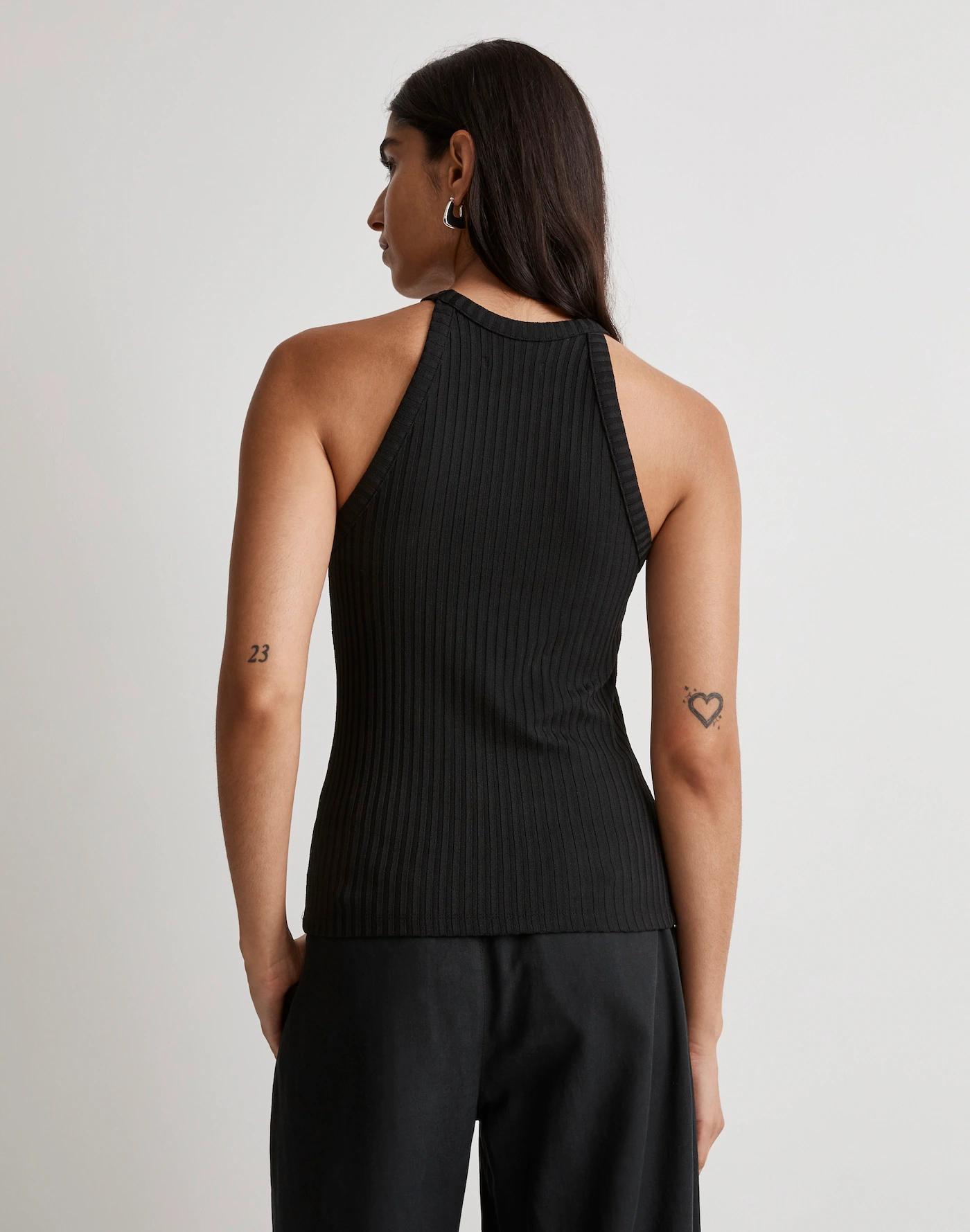 Ribbed Cutaway Crewneck Tank Product Image