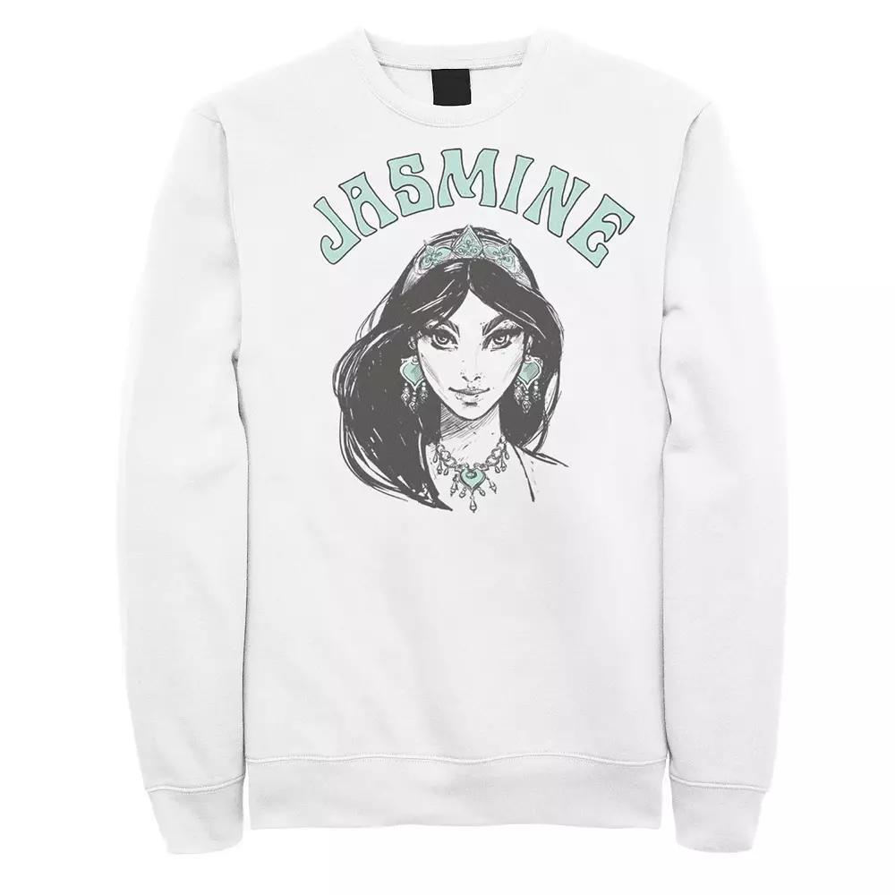 Men's Disney's Aladdin Live Action Jasmine Face Sketch Fleece, Size: Large, White Product Image