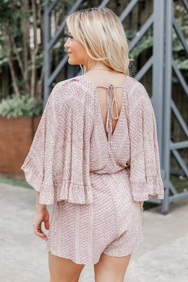 Can't Live Without You Taupe Tribal Printed Romper FINAL SALE Product Image
