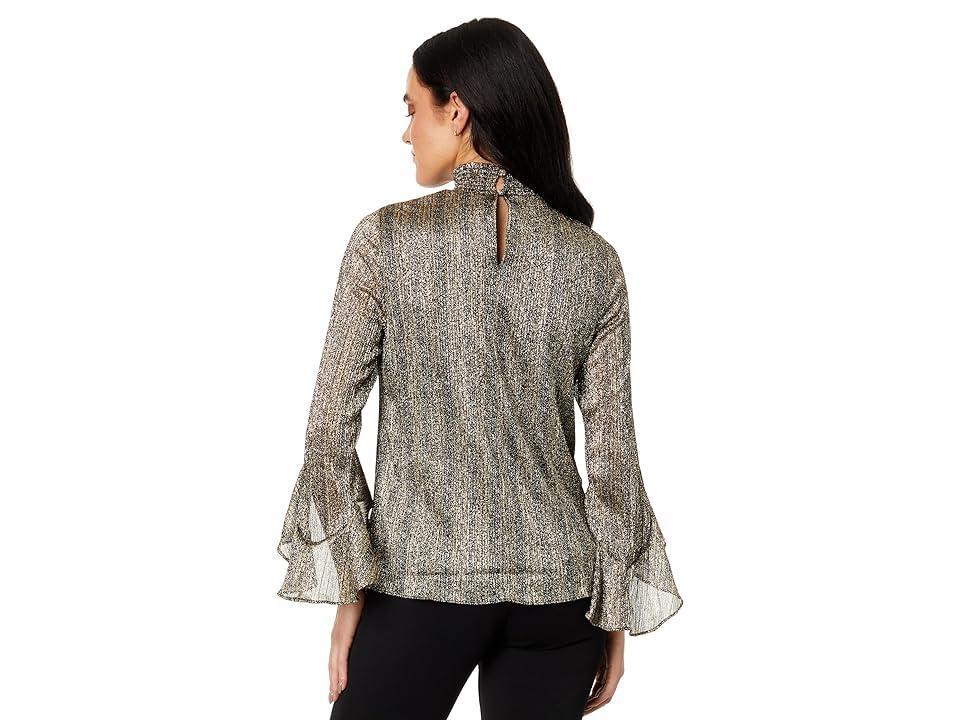 Vince Camuto Shirred Mock Neck Blouse (Rich ) Women's Clothing Product Image