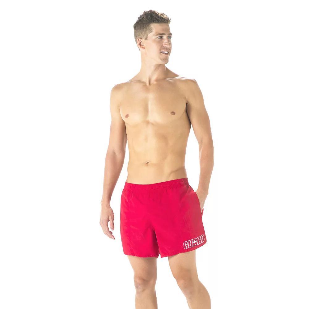 Mens DOLFIN 5" Classic Swim Trunks, Men's, Size: 3XL, Red Product Image