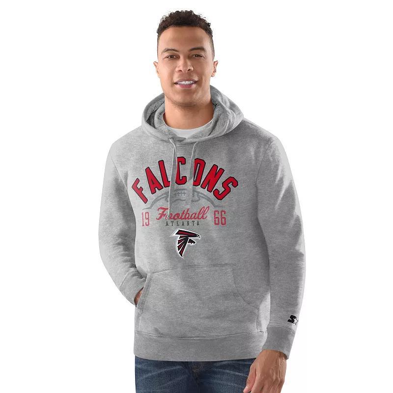 Men's Starter  Heather Gray Kansas City Chiefs Pullover Hoodie, Size: Large, Grey Product Image