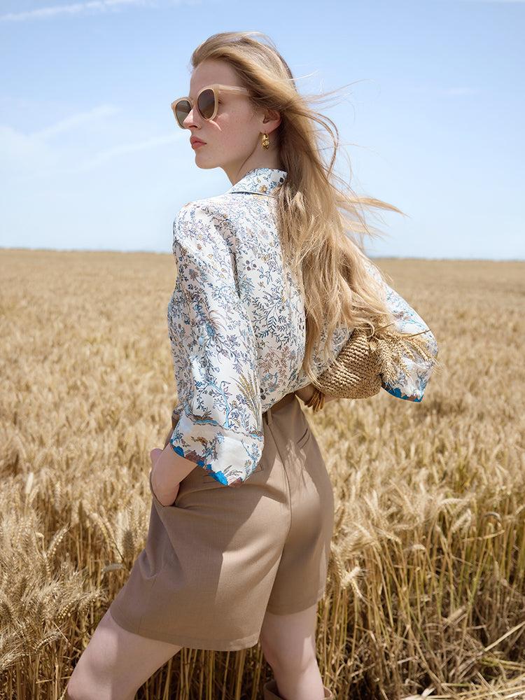 Loose A-Line Women Shorts With Belt Product Image