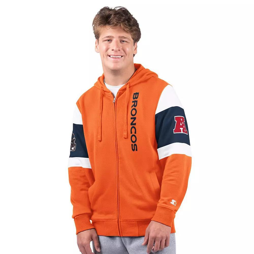 Men's Starter Orange Denver Broncos Extreme Full-Zip Hoodie, Size: 2XL Product Image