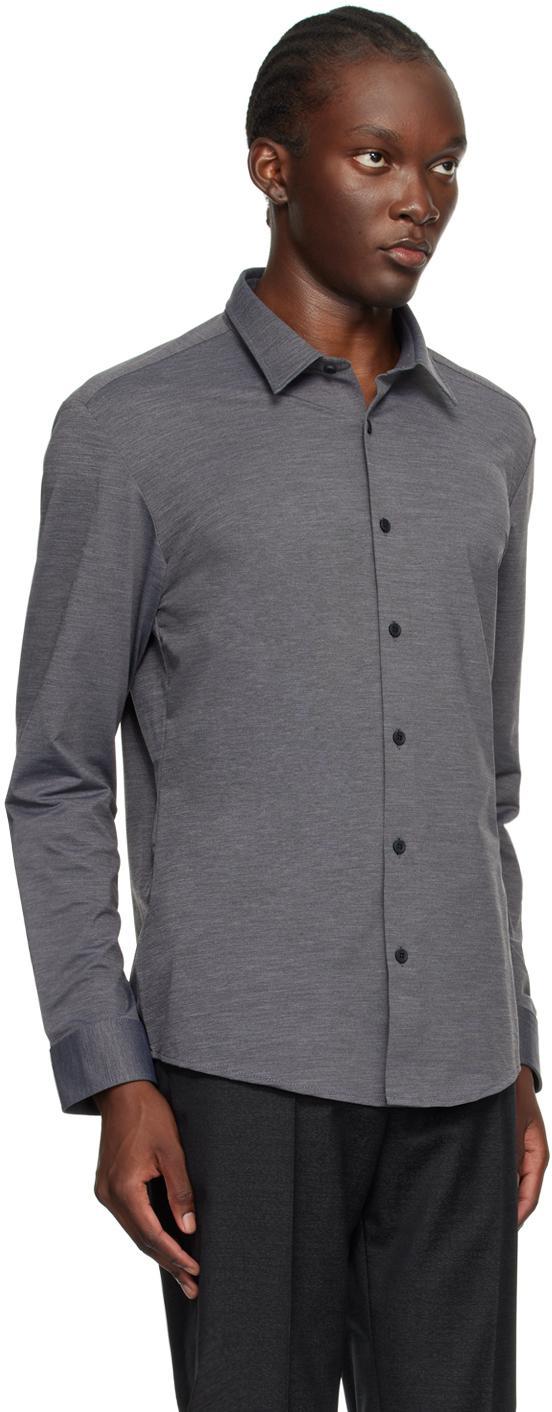 HUGO BOSS Gray Spread Collar Shirt In 030-medium Grey Product Image