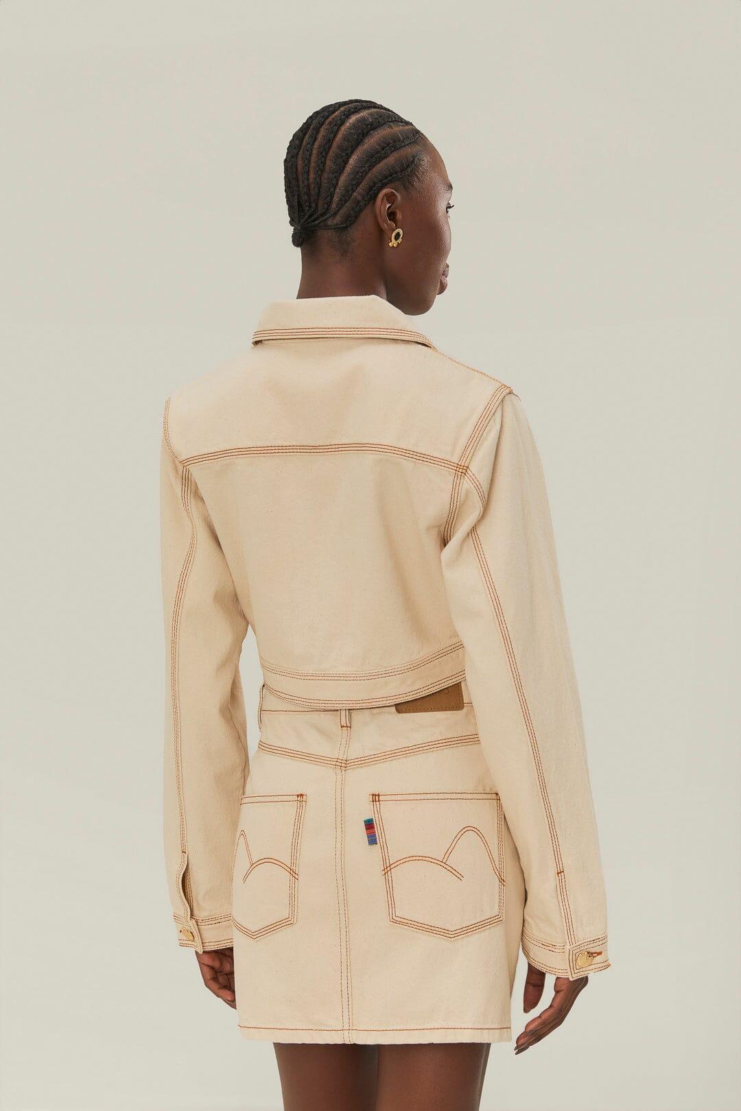 Off-White Gabardine Cropped Jacket, OFF-WHITE / L Product Image