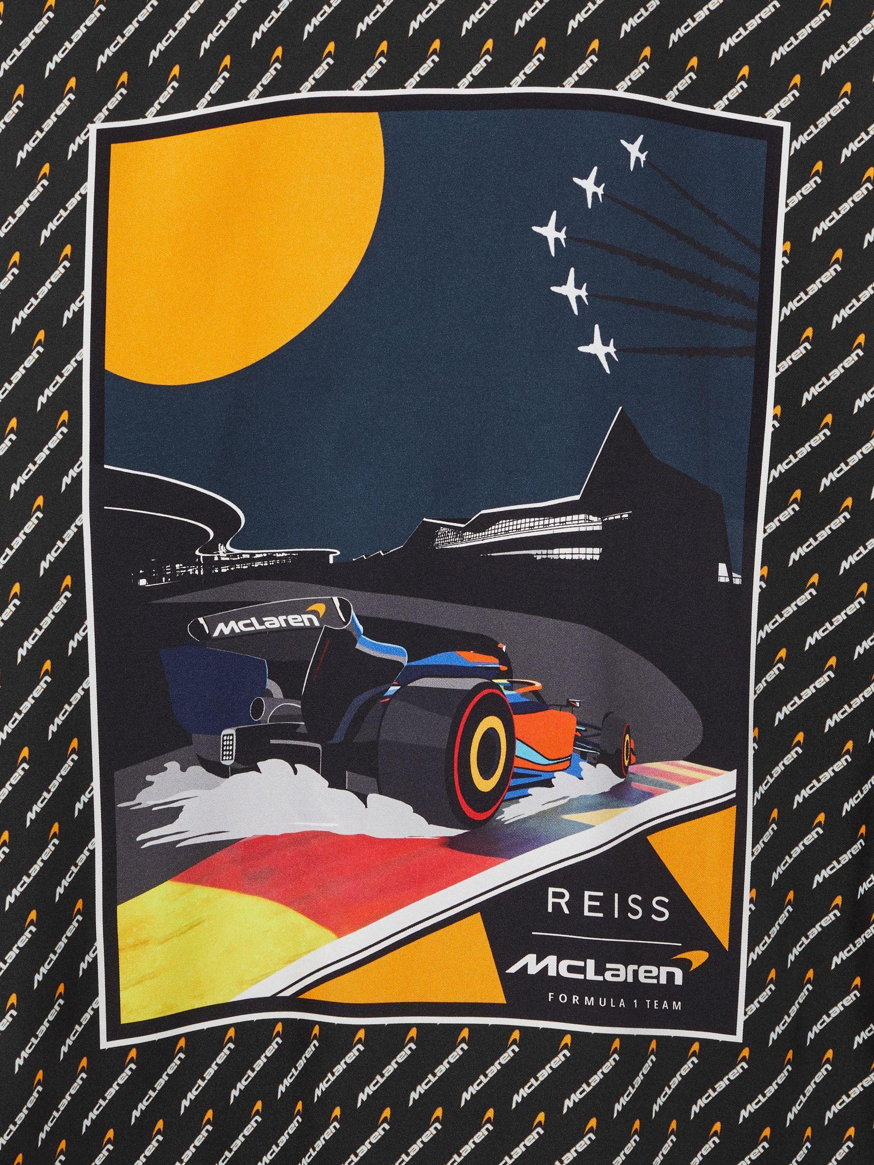 McLaren F1 Silverstone Exclusive Cuban Collar Shirt in Black Multi Product Image