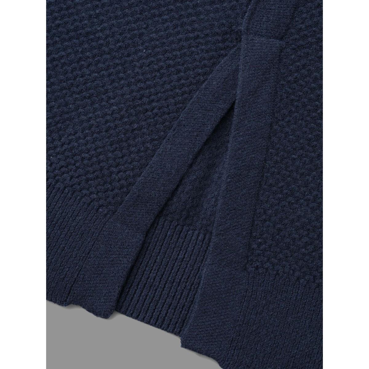 Plus Size Supersoft Essentials Textured Back Slit Pullover Indigo Women Casual Loose Long Sleeve Round Neck Everyday Pullovers BloomChic 18-20/2X Product Image