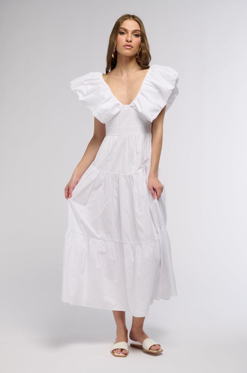 SUNDAY MARKET POPLIN CAP SLEEVE MAXI DRESS Product Image