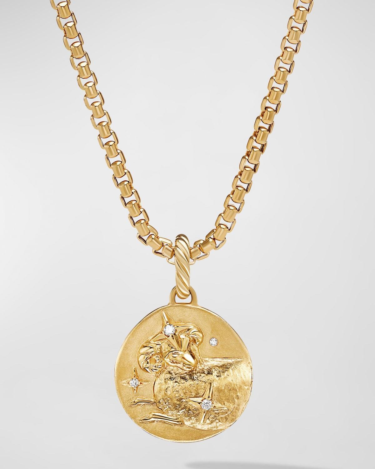 David Yurman 18K Yellow Gold Diamond Aquarius Amulet Pendant Product Image